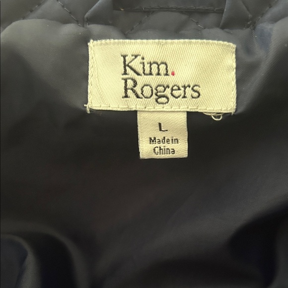 Kim Roqers Dark Blue Quilted Jacket Size Large - Picture 12 of 13